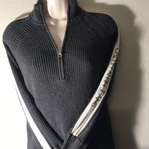 CALVIN KLEIN JEANS QUARTER ZIP SWEATER TOP